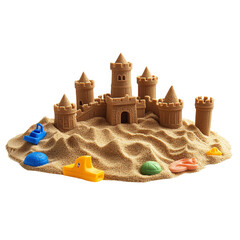 sand castle and toys isometric 
