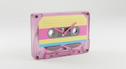 Obraz premium Retro cassette tape design clock