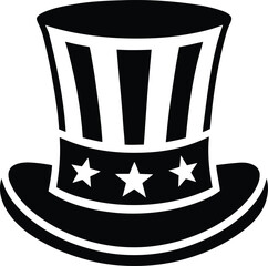 uncle sam hat vector black silhouette illustration
