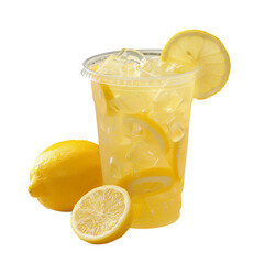 plastic cup of fresh lemonade
