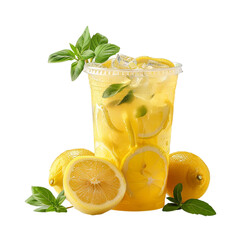 plastic cup of fresh lemonade
