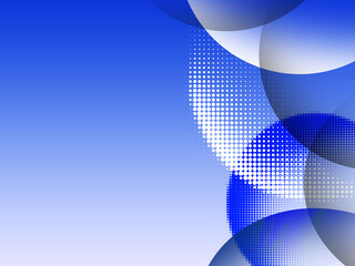 Abstract Blue Gradient with Overlapping Circles or Dynamic Blue Waves and Dots Abstract