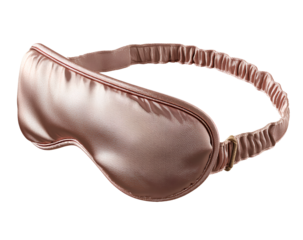 Angled Side View of Silk Sleep Eye Mask with 3D Contours, Isolated on Transparent Background