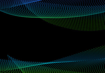 Geometric Gradient Lines on Black abstract background 