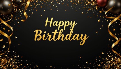 luxurious birthday background with black and gold theme