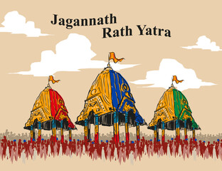 Jagannath rath yatra banner templat