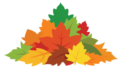 Golden autumn: leaves in autumn colors as a vector illustration.