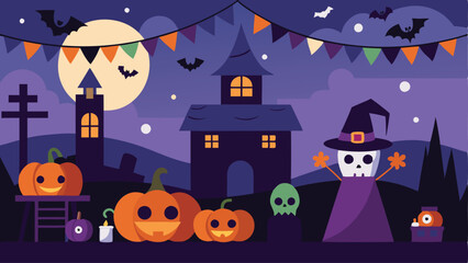 Simple Halloween background vector illustration.