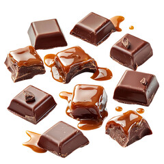 chocolate pieces dipped in caramel
