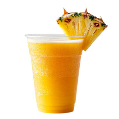 a pineapple juice on white background
