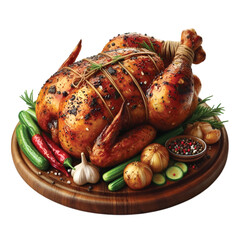 a chicken roast vector