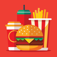 Cartoon Fast Food Illustration Design