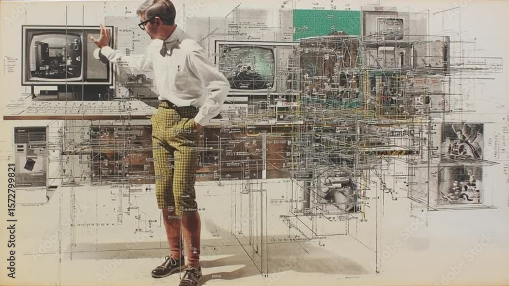 Poster creative representation of technology and innovation in the workplace generative ai
