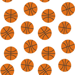 Basketballs arranged in a repeating pattern design