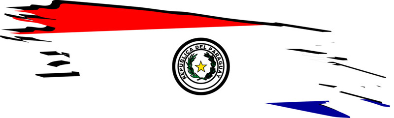 Paraguay Map and National Flag Design Illustration