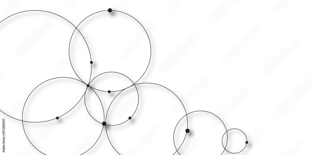 Poster modern white and black abstract background with shadow circle shape black vector abstract graphic de