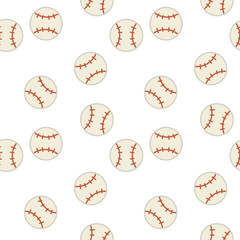 Repeating pattern of baseballs on white background