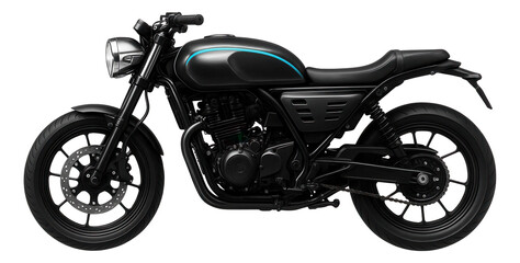 Obraz premium Naked motorcycle with a compact, triangular headlamp and vented side covers