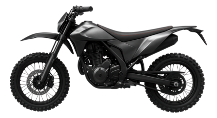 Single-cylinder supermoto bike with high fender and knobby tires