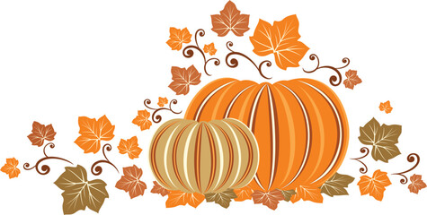 Pumpkin ornamental design elements.