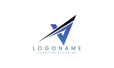 Minimalist V Logo for Branding and Identity.