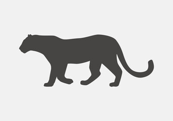 Obraz premium Sleek Black Panther Silhouette on Neutral Background