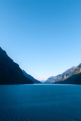 Lake and mountains. Generative ai