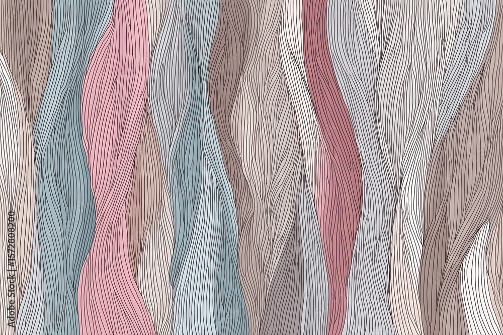 Poster a seamless abstract pattern featuring wavy lines in muted tones, perfect for backgrounds or textures