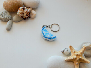 Beading keychain decoration top view