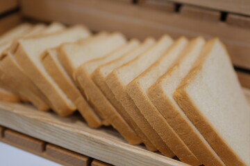 Healthy White Sandwich Bread Loaf Cut into Slices. High quality photo