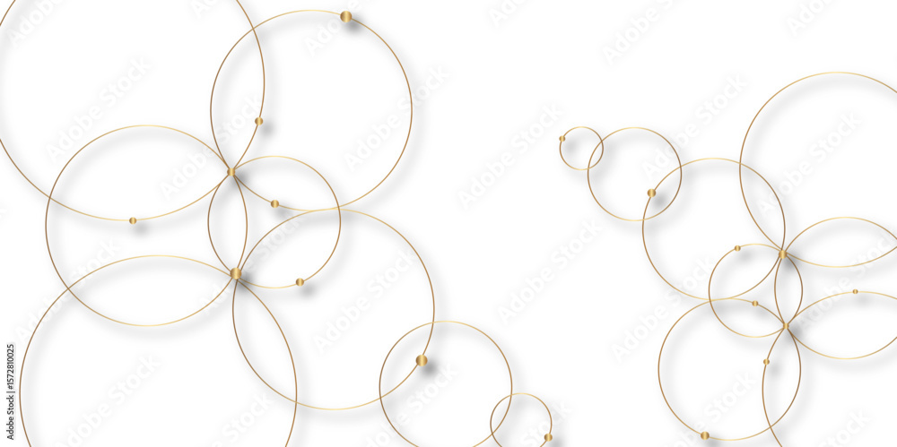 Poster modern white and golden abstract background with shadow circle shape black vector abstract graphic d