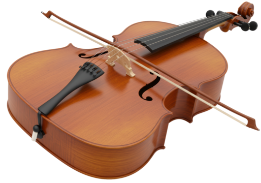 Isolated String Instrument Cello with Bow