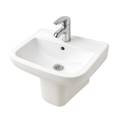 Fototapeta premium Wall-Mounted Ceramic Sink Isolated