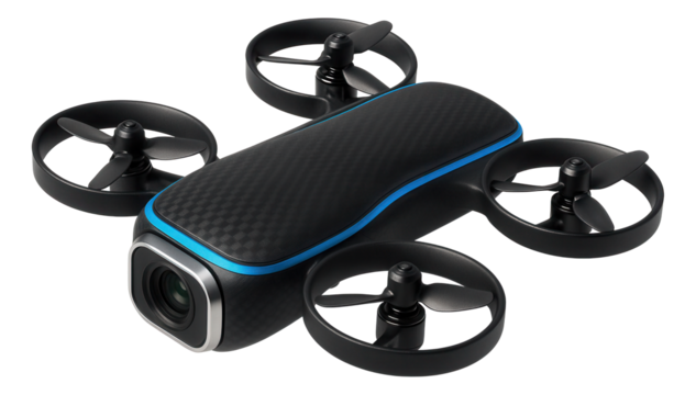 Nano-drone with micro propellers and integrated night vision camera