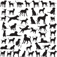 silhouettes of dogs