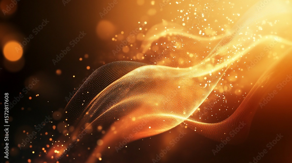 Poster a luminous wave of soft glowing dots creates a 3d vector style design with grace