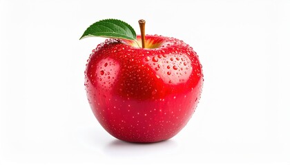 Fresh Red Apple With Water Drops