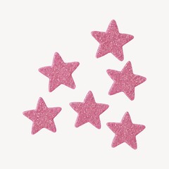 Pink glitter stars decoration element.