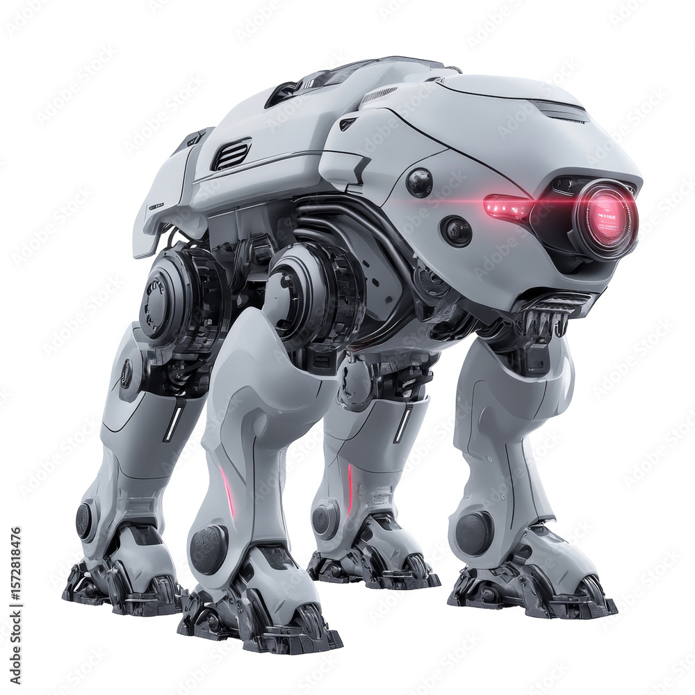 Aufkleber futuristic quadruped robot with advanced designs and sleek metallic structure for innovation
