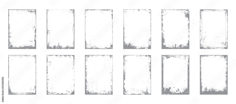 Poster grunge frame border texture on isolate background. old grunge frame with dust texture. texture black