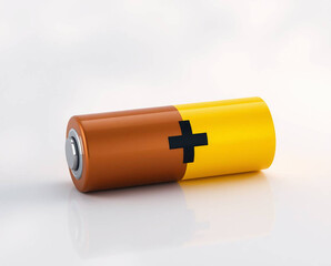 Green Rechargeable Battery Isolated on White | Sustainable Energy 3D Render