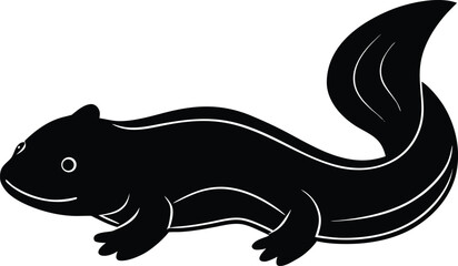 vector illustration of a black and white fish