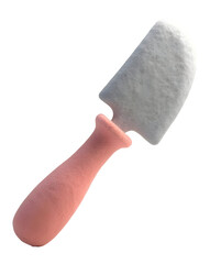 Practical pink and grey scoop tool utensil, useful for baking or garden tasks