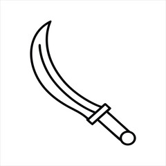 Cultural Keris Sword Line Vector
