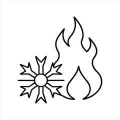 Fire Snowflake Line Logo Icon