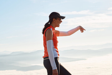 Determined Hiker Finds Peace at the Mountain Summit After a Challenging Climb.