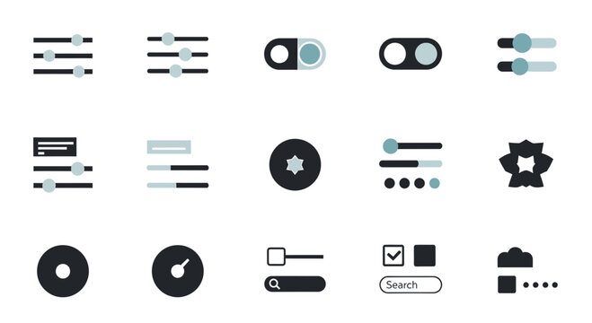 User Interface (UI) and Control Flat Vector Icon Set (Color Variant)