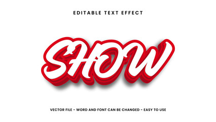Red white text effect  editable strong 3d text effect