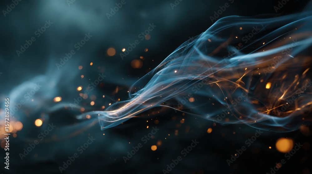 Aufkleber dynamic light trails and sparks abstract background visual art dark environment close-up view energy