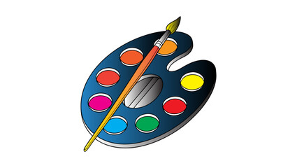 Artist Palette with Bold Rainbow Paints – Transparent Background

